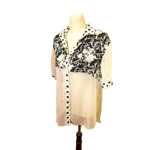 Oversized semi-sheer top L